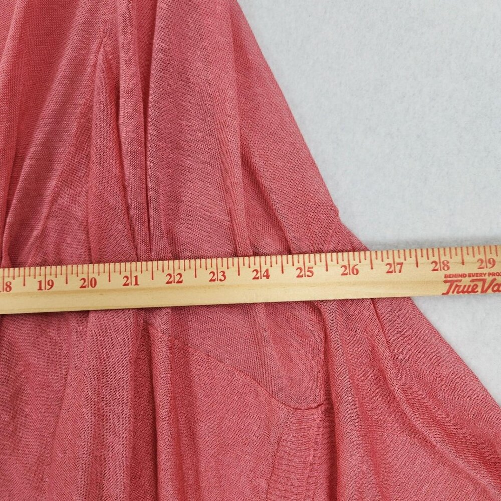 Anthropologie Angel Of The North Sweater Women Medium Pink Linen Blend Tie Front - Picture 8 of 16